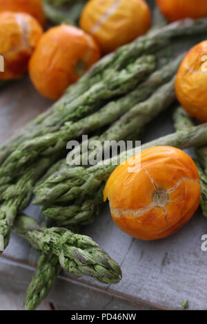 freeze dried asparagus and tomatoes Stock Photo - Alamy