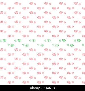 Green personal way with shoes tracks isolated on white background Stock Vector