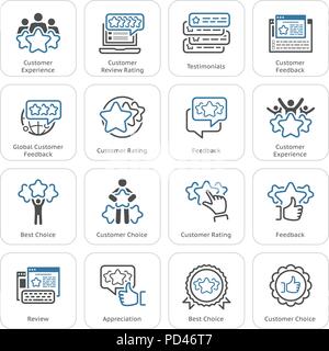 Simple Set of Testimonials Related Vector Icons Stock Vector