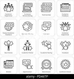 Simple Set of Testimonials Related Vector Icons Stock Vector