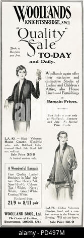 1920s old vintage original advert advertising sale of ladies fashion