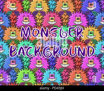 Cartoon Monsters Seamless Stock Vector