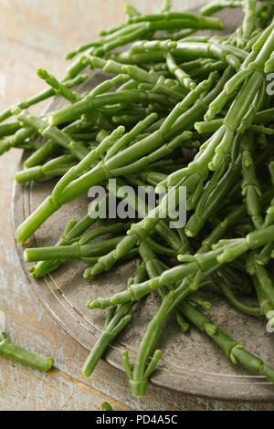 preparing fresh samphire Stock Photo