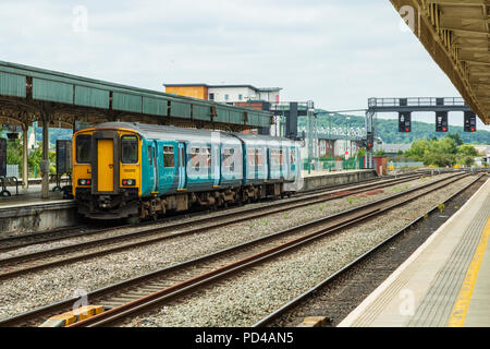 Arriva Trains Wales Class 150 unit, 150213, at Cardiff Central Station Stock Photo