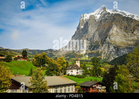 The Eiger as seen from Grindelwald Stock Photo