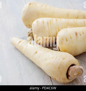 preparing fresh parsnips Stock Photo