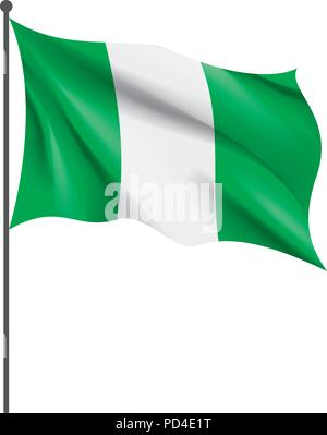 Nigeria flag, vector illustration Stock Vector
