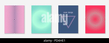 Minimalistic cover template set with gradients Stock Vector