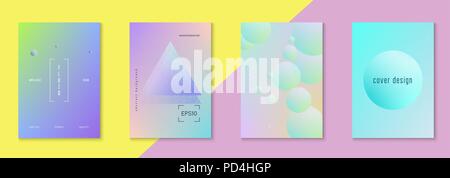 Holographic cover set fluid for business Stock Vector