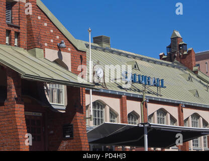 Hietalahden kauppahalli (market hall) in Helsinki Finland Stock Photo