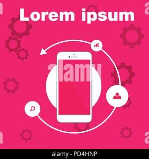 digital technology, smartphone infographic vector illustration Stock Vector