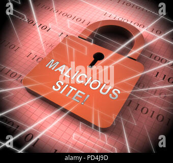 Malicious Site Website Infection Warning 3d Rendering Shows Alert Against Ransomware Trojans And Unsafe Viruses Stock Photo