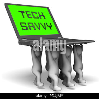 Tech Savvy Digital Computer Expert 3d Rendering Means Hitech Smart ...