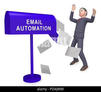Email Automation Digital Marketing System 2d Illustration Shows ...