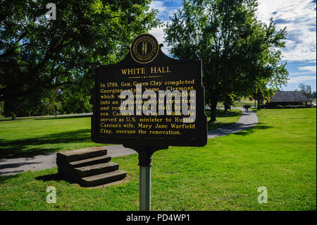 A Plaque at White Hall Mansion, Richmond Kentucky Stock Photo