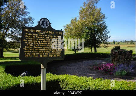 A Plaque at White Hall Mansion, Richmond Kentucky Stock Photo