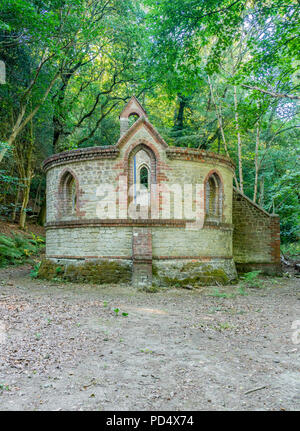 The derelict building of a former Victorian school in the village of Bedham, West Sussex, England, UK Stock Photo