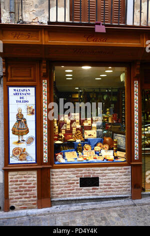 Window of shop selling the famous local marzipan, Toledo, Castile-La Mancha, Spain Stock Photo
