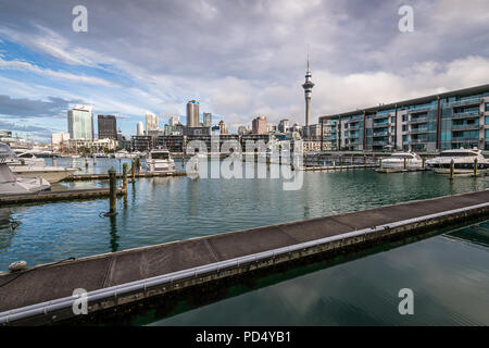 Viaduct Harbour at Golden Hour Stock Photo