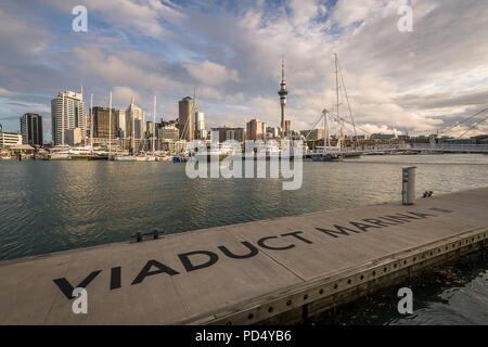 Viaduct Harbour at Golden Hour Stock Photo