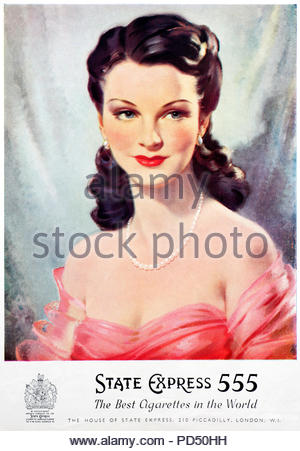 State Express 555 cigarettes, vintage advertising from 1951 Stock Photo
