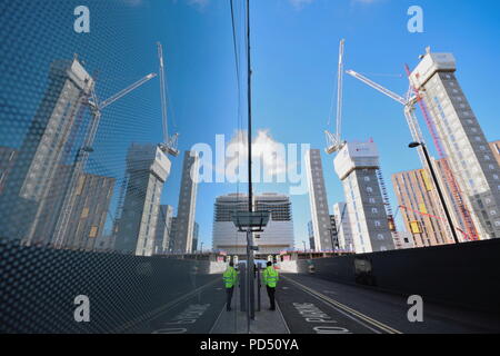 New development reflected in the glass in Wembley, London Stock Photo