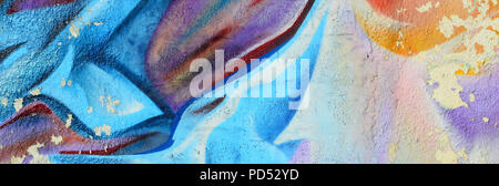 Abstract graffiti paintings on the concrete wall. Background texture Stock Photo
