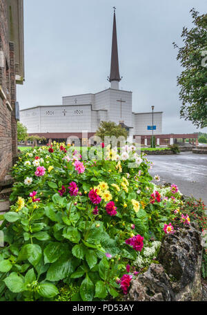 Ireland - Church at Knock, site of vision of Virgin of Knock - Pilgrimage site. Known as Knock Shrine. Stock Photo