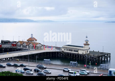 Abandoned pier sea coastal victorian wooden building Dunoon Scotland UK Stock Photo