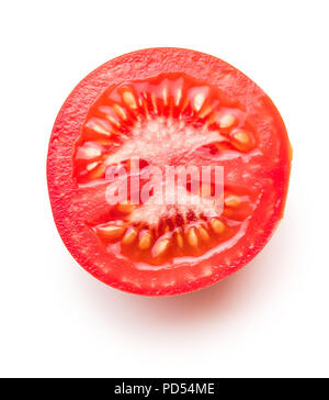 Tasty sliced tomato isolated on white background. Stock Photo