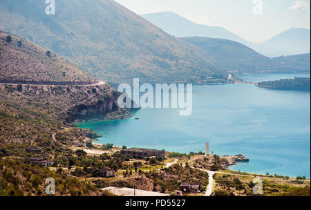 beach with beautiful landscape in Albania Stock Photo