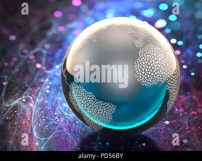 Connection dots sphere. Computer generated render Stock Photo - Alamy