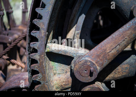 Close-up view of vintage industrial rusted gears Stock Photo