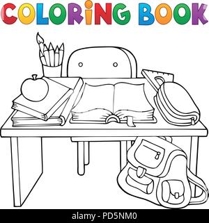 Coloring book pencil case theme 2 - eps10 vector illustration