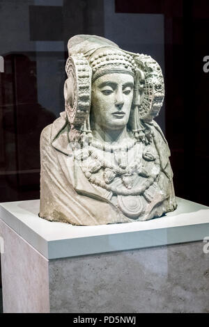 Madrid, Spain - August 4 2018: Dama de Elche at National Archeological Museum of Madrid, Spain Stock Photo