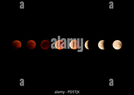 total Moon eclipse view from Italy on 27 July  2018 Stock Photo