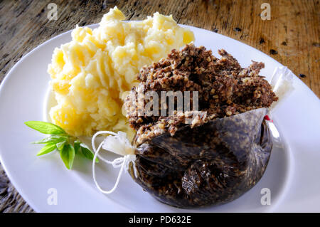 traditional haggis plated meal Stock Photo