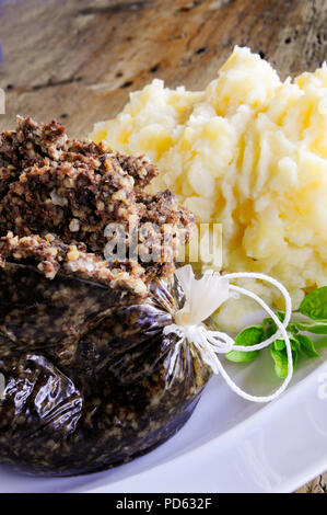 traditional haggis plated meal Stock Photo