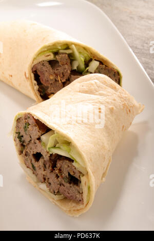 Indian kofke kofta shish wrap Stock Photo