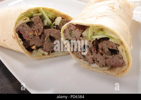 Indian kofke kofta shish wrap Stock Photo