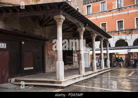 Columns in front of the church of St James of Rialto Stock Photo