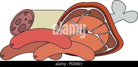 Set of meats Stock Vector