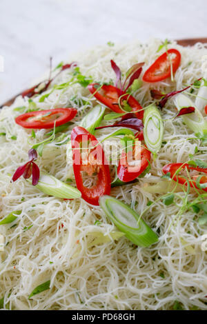 cooked rice noodle salad Stock Photo