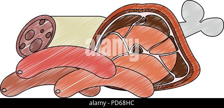 Set of meats scribble Stock Vector