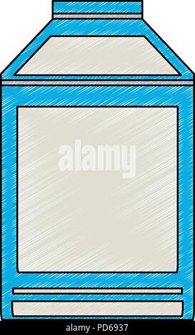 Milk box isolated scribble Stock Vector
