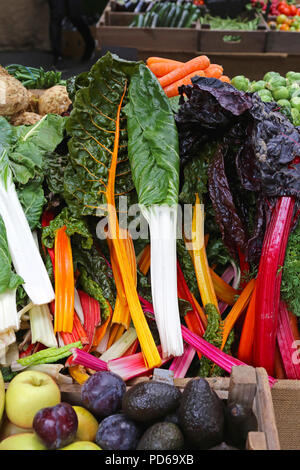 Swiss chard on sale at an farmers market Stock Photo