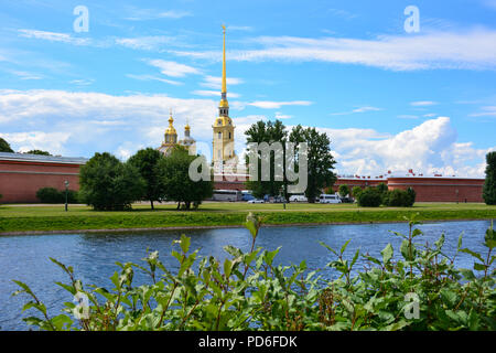 View of Peter and Paul's Fortress on the Hare Island, Saint Petersburg, Russia Stock Photo