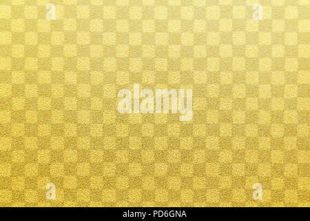 Japanese gold checkered pattern paper texture or vintage background Stock Photo
