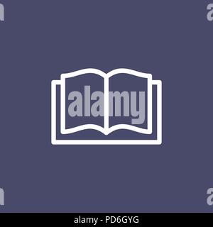 Book icon simple flat style outline illustration. Stock Vector