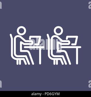 Classroom icon simple flat style outline illustration. Stock Vector